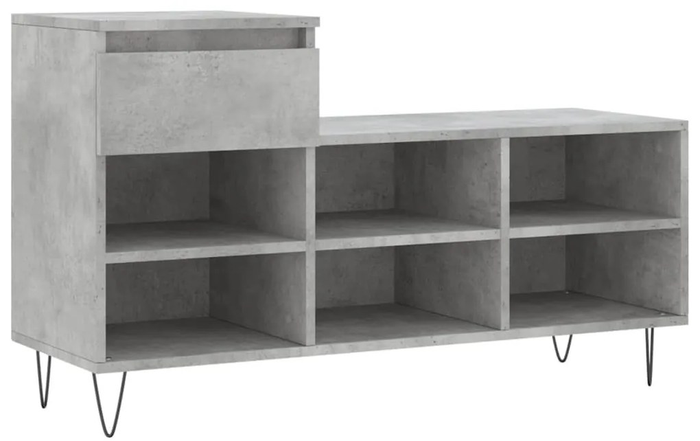 vidaXL betonszürke szerelt fa cipőszekrény 102x36x60 cm