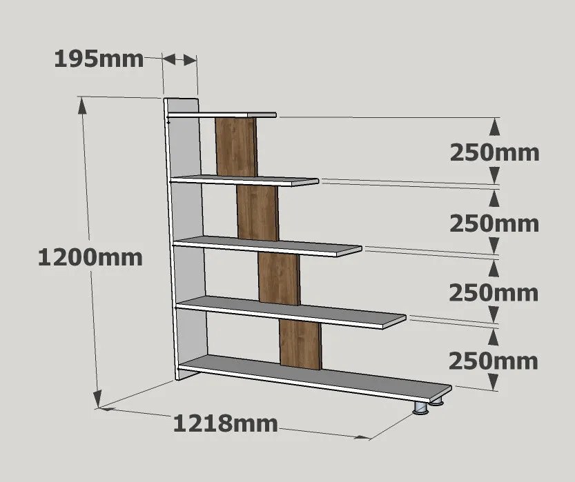 könyvespolc Reward - White, Walnut