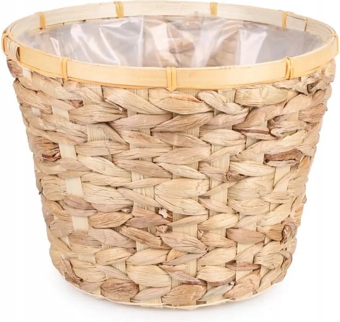 Kerek Vízi Jácint Kosár Virágfóliával 25x25x20 cm