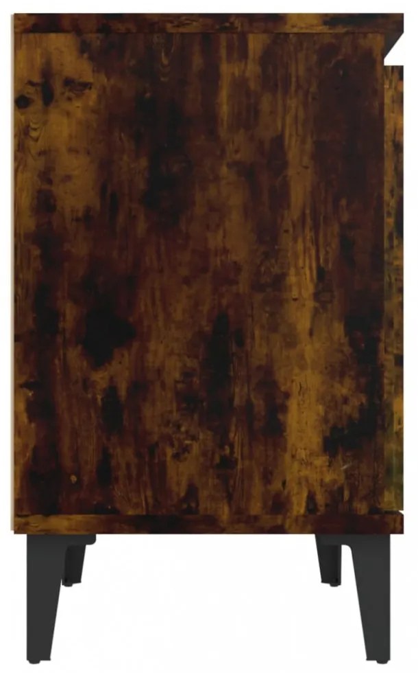 füstös tölgyszínű éjjeliszekrény fémlábakkal 40 x 30 x 50 cm