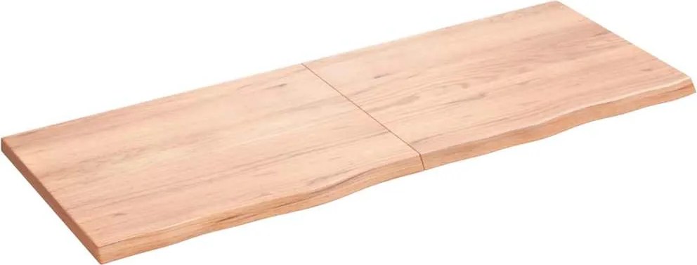 vidaXL világosbarna kezelt tömör tölgyfa fali polc 160 x 60 x (2-4) cm