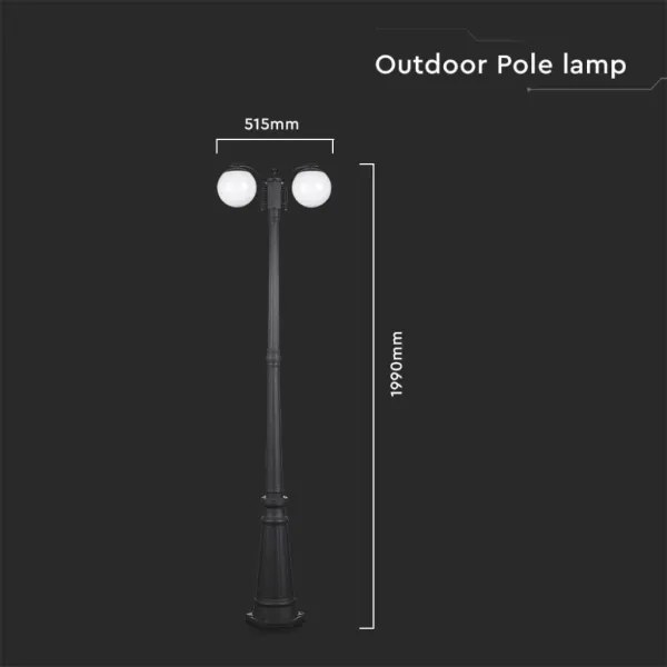 Kültéri lámpa 2xE27/60W/230V IP44 199 cm fekete