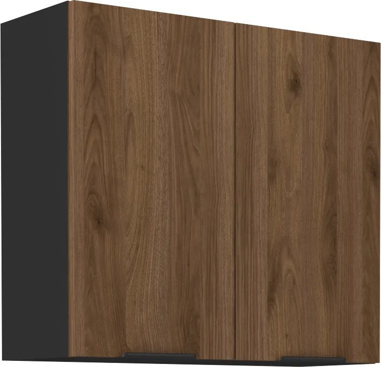 Felső szekrény, okapi dió/fekete, MENZO 80 G-72 2F