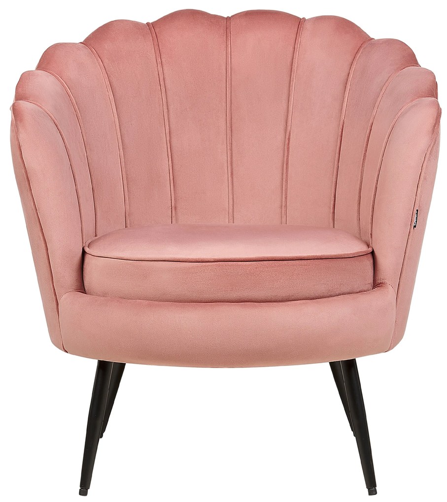 Rózsaszín bársonyfotel LOVIKKA Beliani