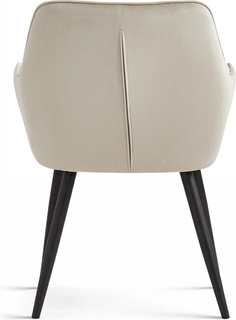 Étkezőfotel VARSI VELVET fekete lábakkal, bézs