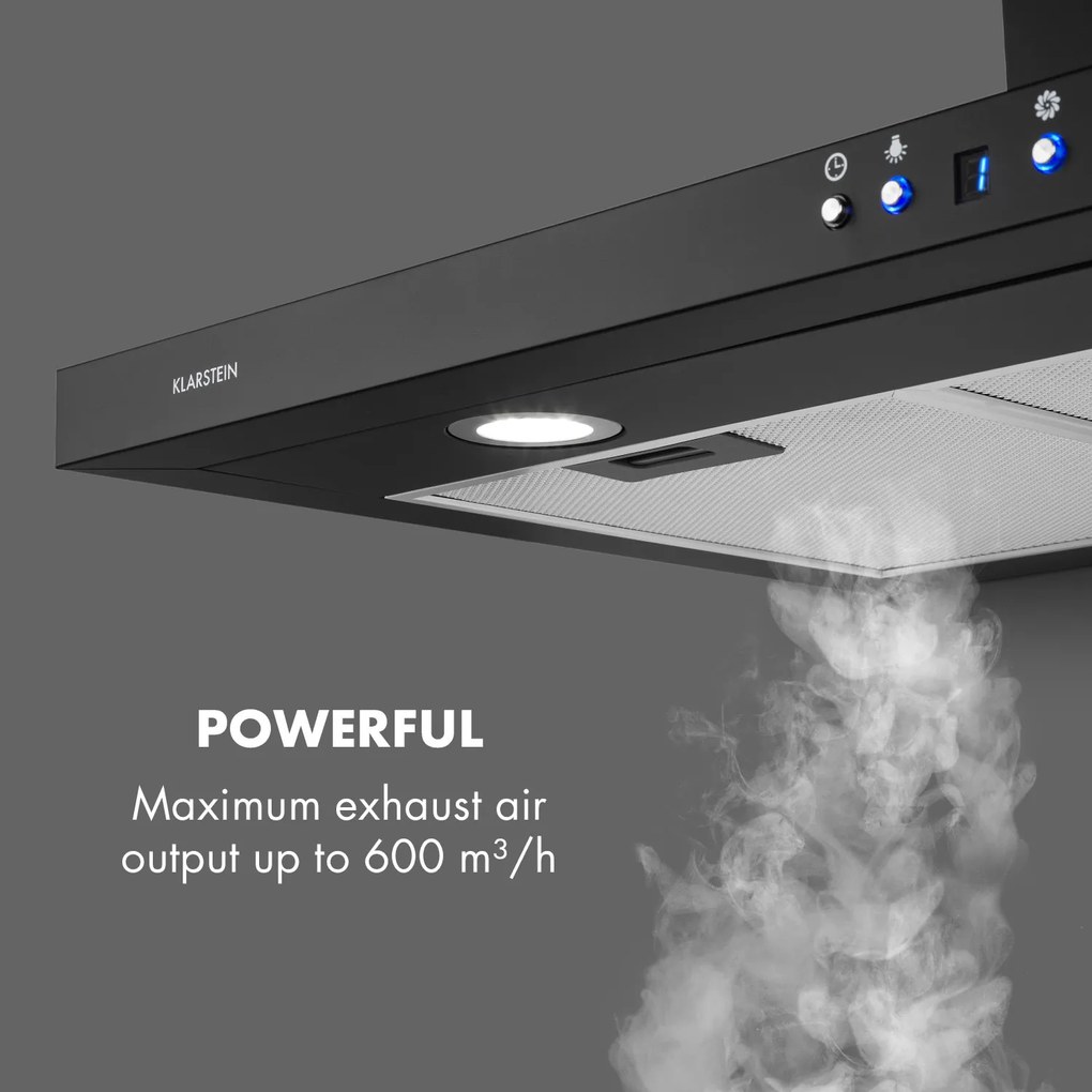 Klarstein Limelight 90, páraelszívó, 90 cm, fali páraelszívó, 600 m³/ó