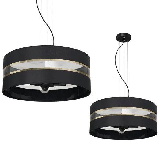 Csillár zsinóron ULTIMO 3xE27/60W/230V fekete