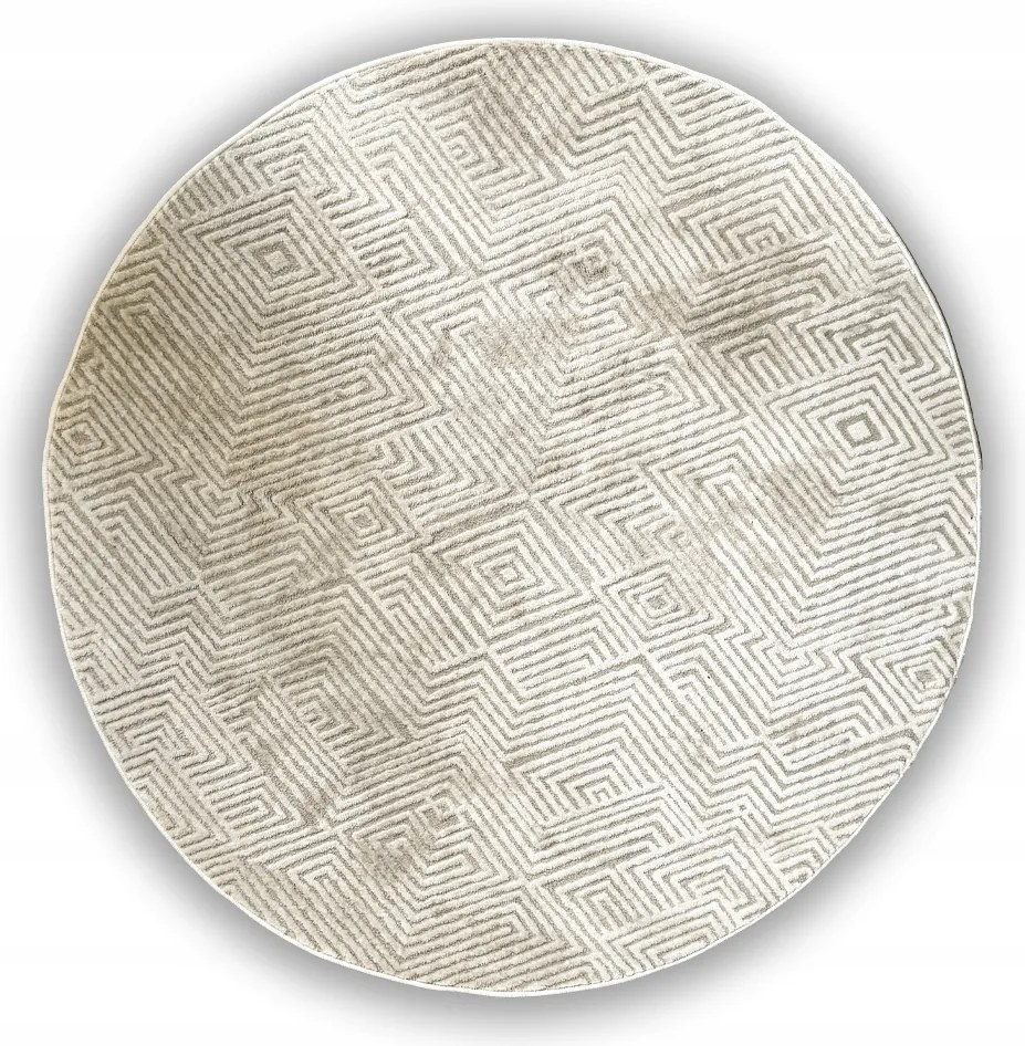 Kerek Bézs Szőnyeg 160X160 Elegáns Gyönyörű Belső Costa 850 Creme