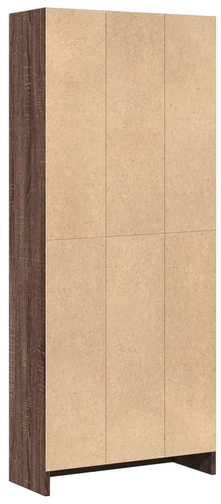 barna tölgy színű szerelt fa könyvszekrény 60 x 24 x 143 cm
