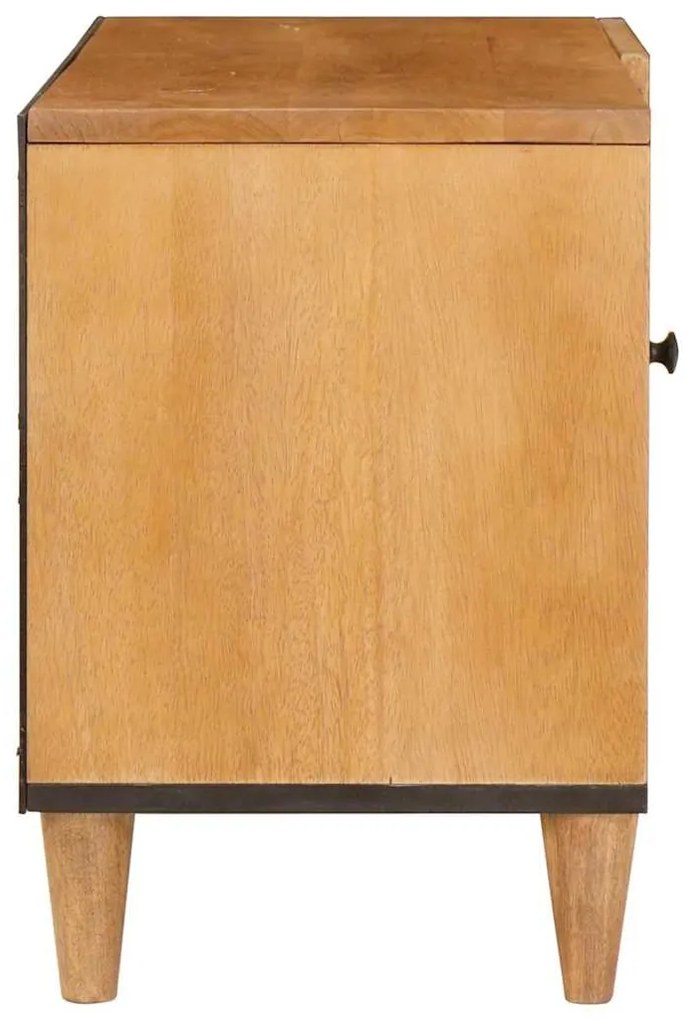 TV szekrény ajtóval Világosbarna 80 x 33 x 46 cm tömör mangófa
