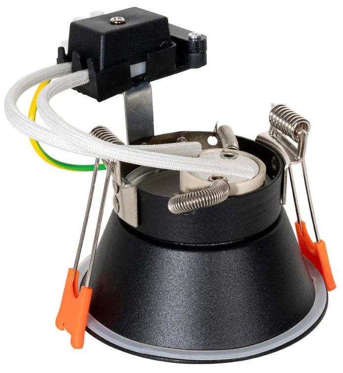 6 darabos modern beépíthető spotlámpa szett fekete arannyal GU10 50mm IP44 - Dept