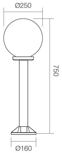 Redo 9780 - Kültéri lámpa SFERA 1xE27/42W/230V IP44 25x75 cm fehér