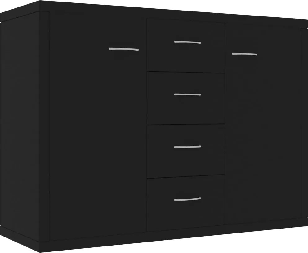 vidaXL fekete szerelt fa tálalószekrény 88 x 30 x 65 cm