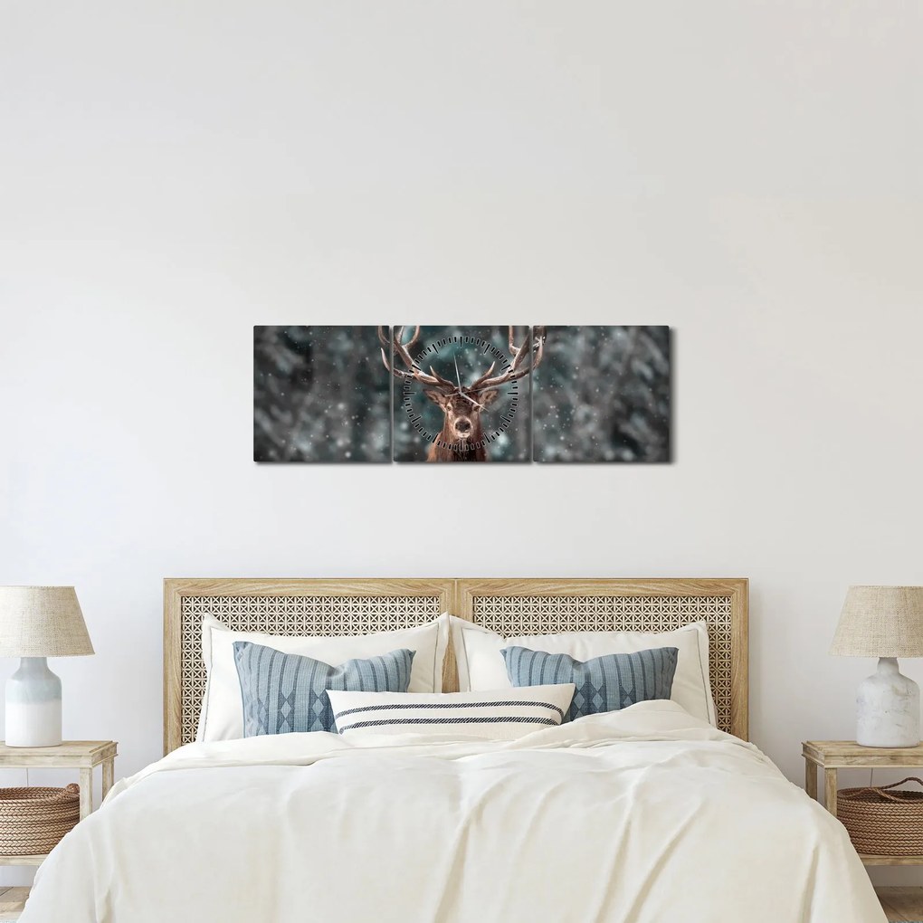Kép - Egy szarvas fensége (órával) (90x30 cm)
