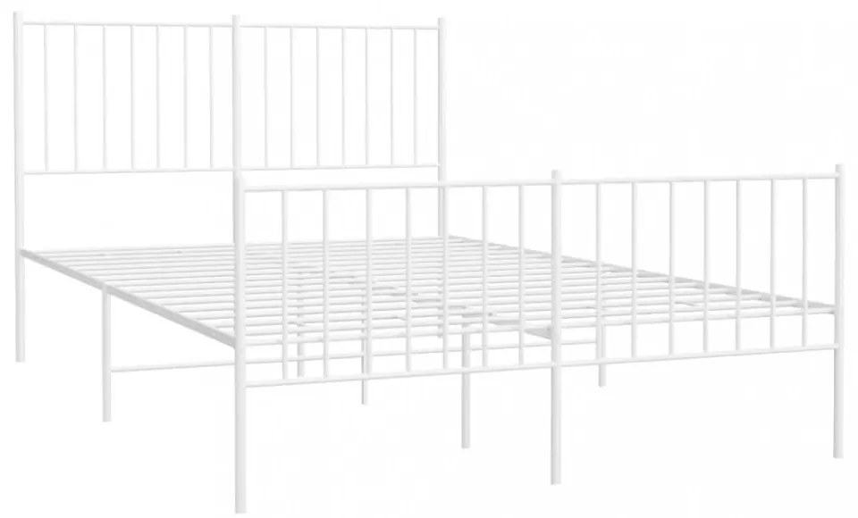 fehér fém ágykeret fej- és lábtámlával 120x200 cm