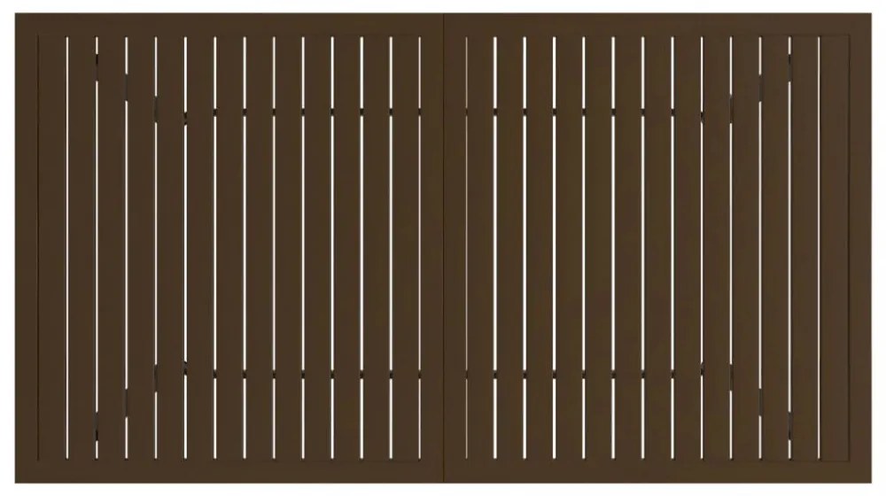 barna acél kerti asztal 140 x 80 x 72 cm