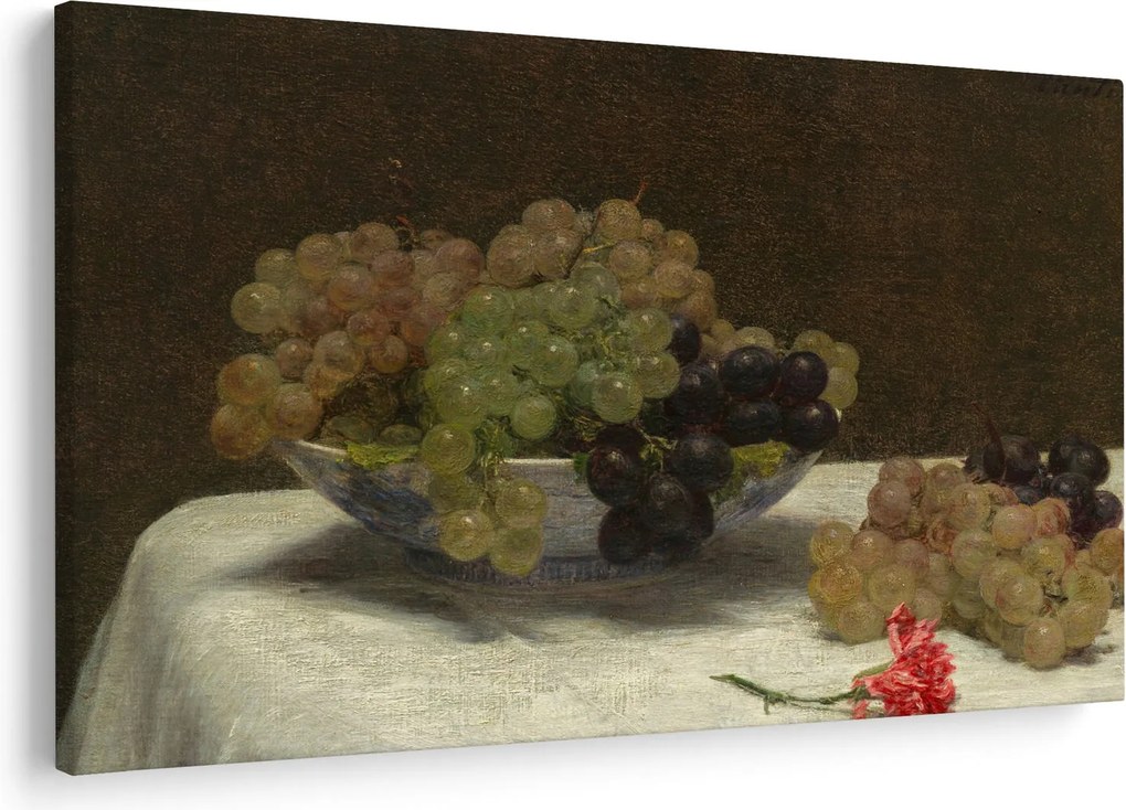 Kép - Henri Fantin-Latour, Still Life with Grapes and a Carnation, reprodukciók (90x60 cm)