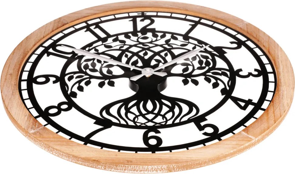 Falióra – 60 cm átmérő, fém és MDF, életfa