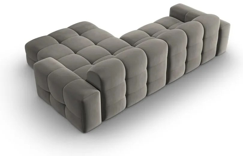 Szürke bársony sarokkanapé (jobb oldali) Kendal – Micadoni Home