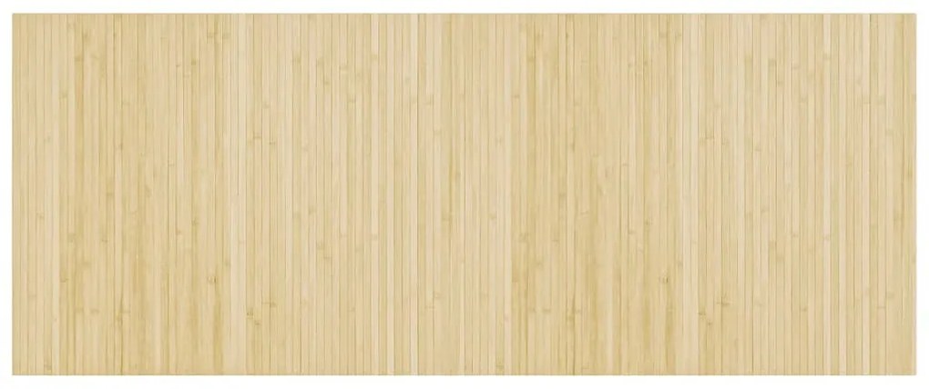 négyszögletű világos természetes bambusz szőnyeg 80 x 200 cm