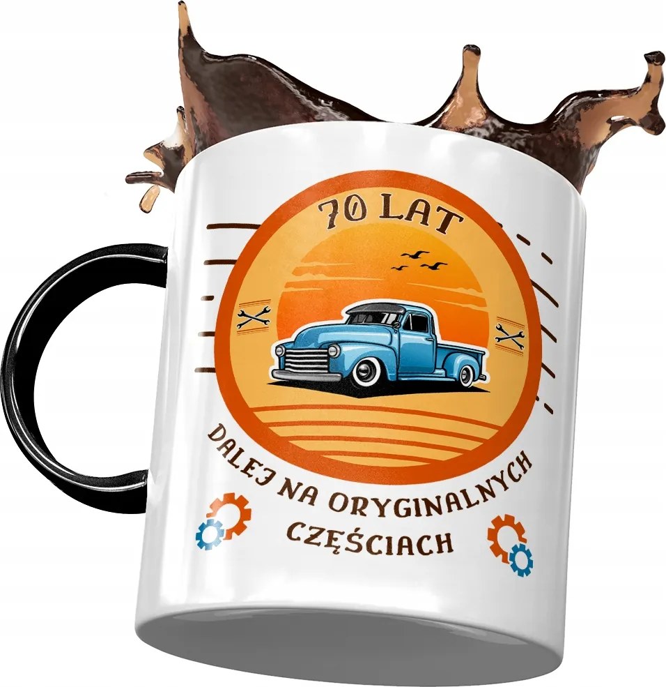 Fekete Bögre Születésnapra 70 70-es 70-es Ajándék Nyomtatott Fotóval