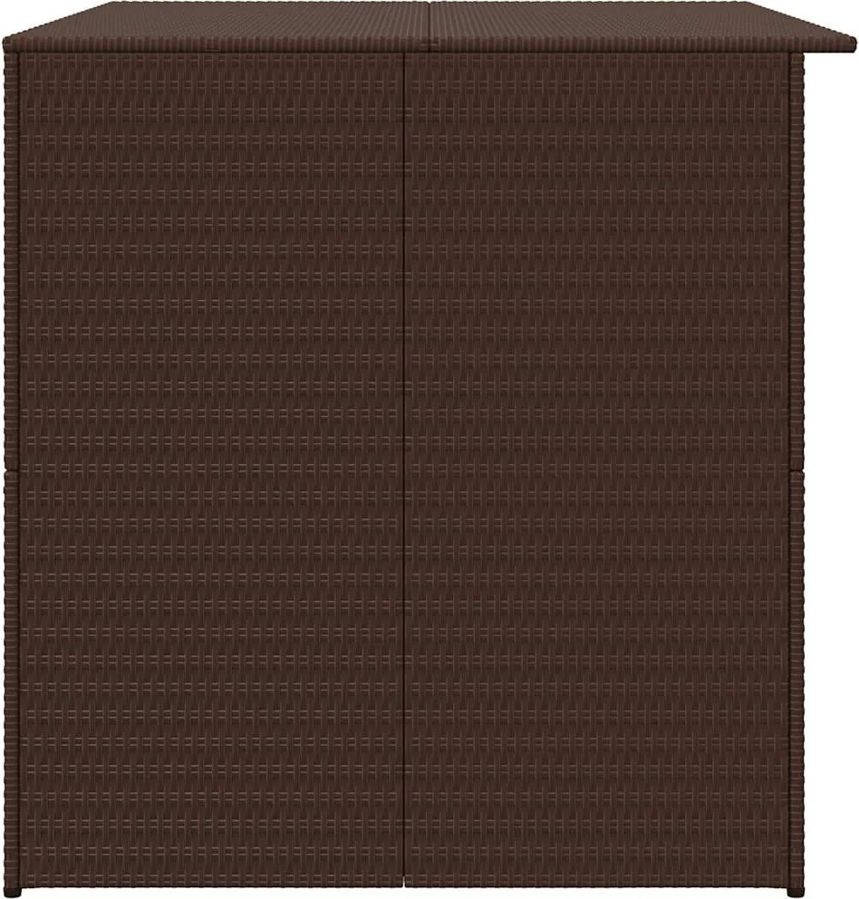 Barna Polyrattan Kerti Tárolóláda 150 X 100 X 100 Cm