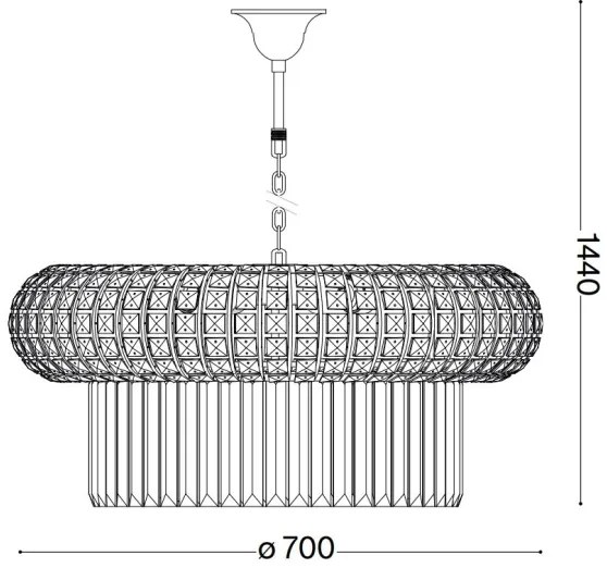 Ideal Lux - Kristály csillár láncon NABUCCO 16xE14/40W/230V átm. 70 cm arany