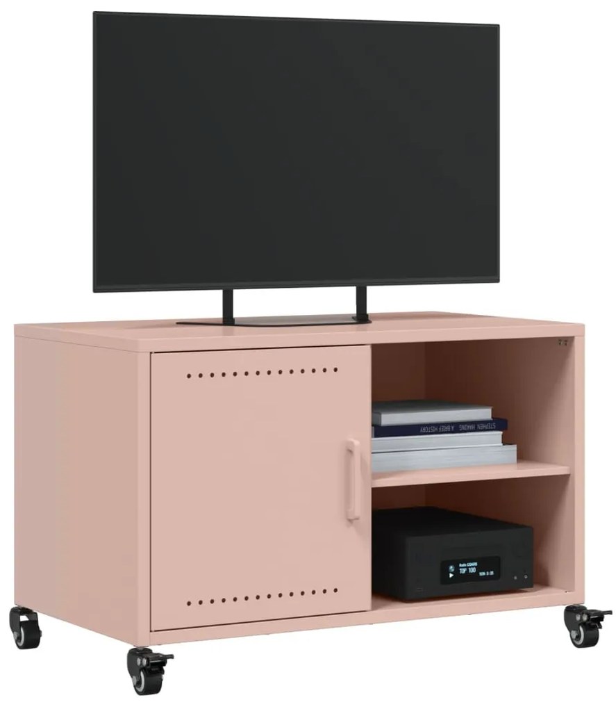 rózsaszín acél TV-szekrény 68 x 39 x 43,5 cm