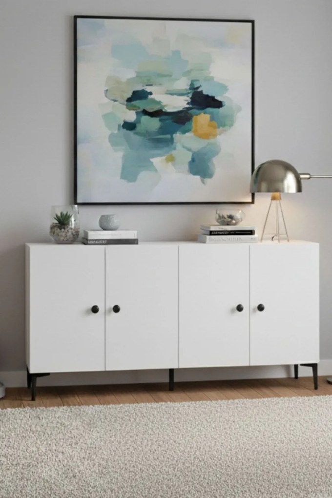 Pella komód, fehér, 150 cm