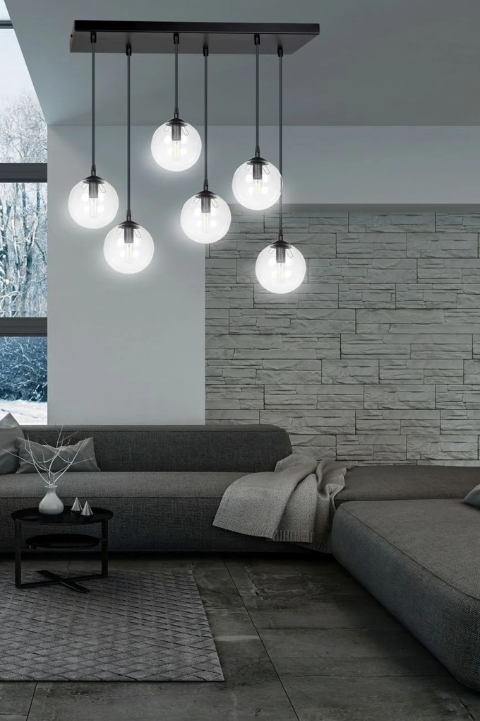 Emibig modern függeszték cosmo fekete átlátszó emi711/6