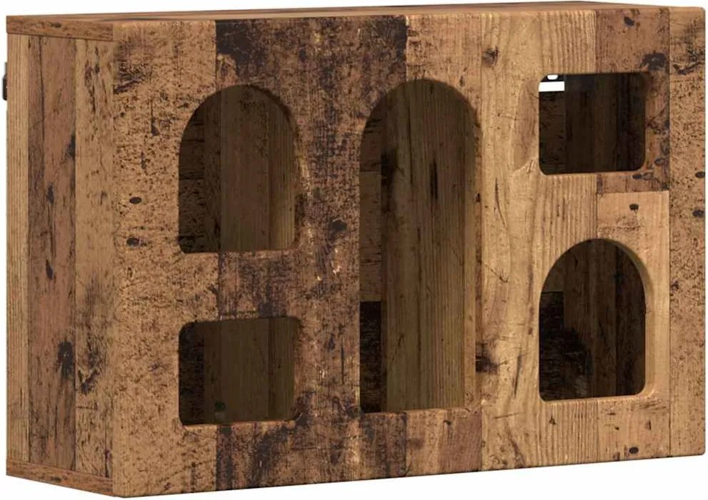 vidaXL Függő szekrény polcokkal Öreg fa 60 x 20 x 40 cm Faanyag