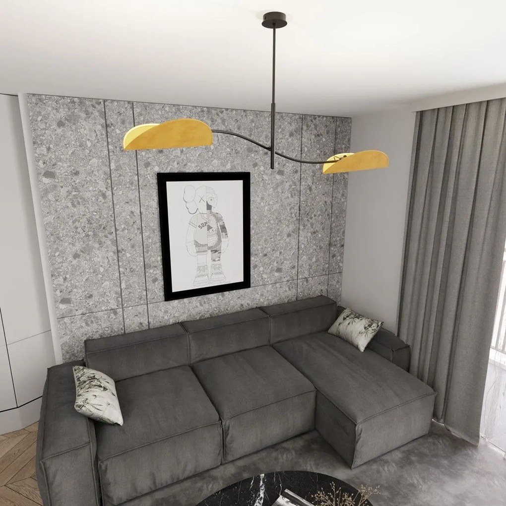 Emibig modern mennyezeti lámpa lotus fekete narancs emi1460/2