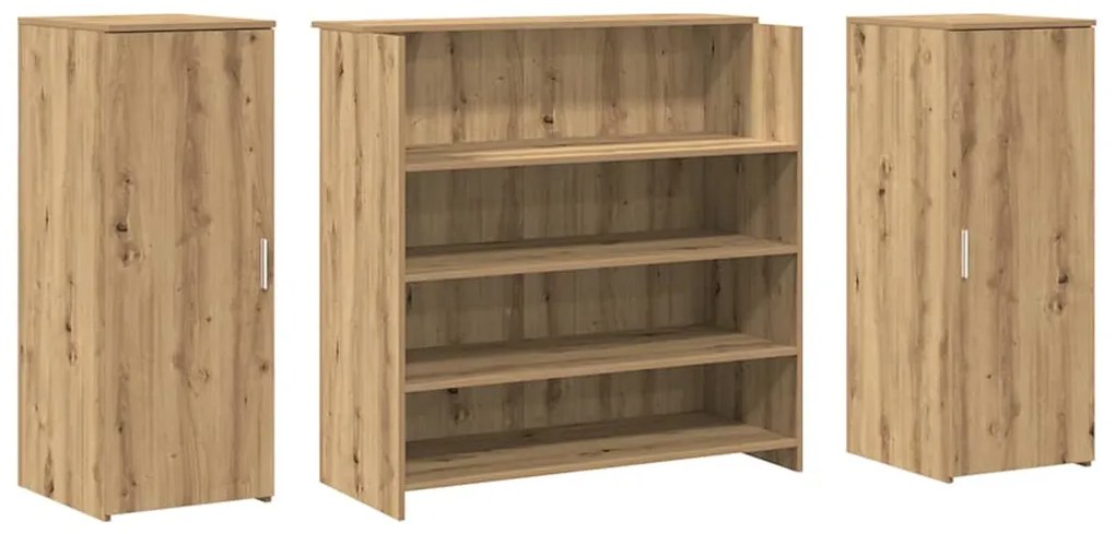 recepciós pult kézműves tölgy 180x50x103,5 cm szerelt fa