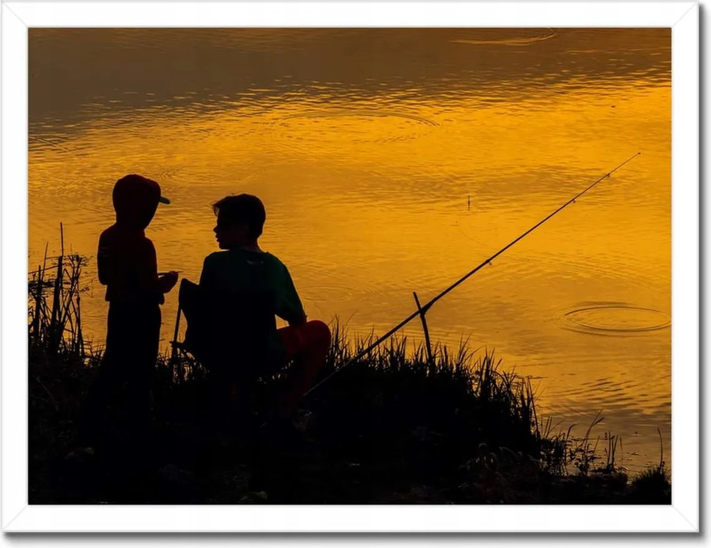 Poszterek keretben 40x30 Nyugat halászok folyó halak