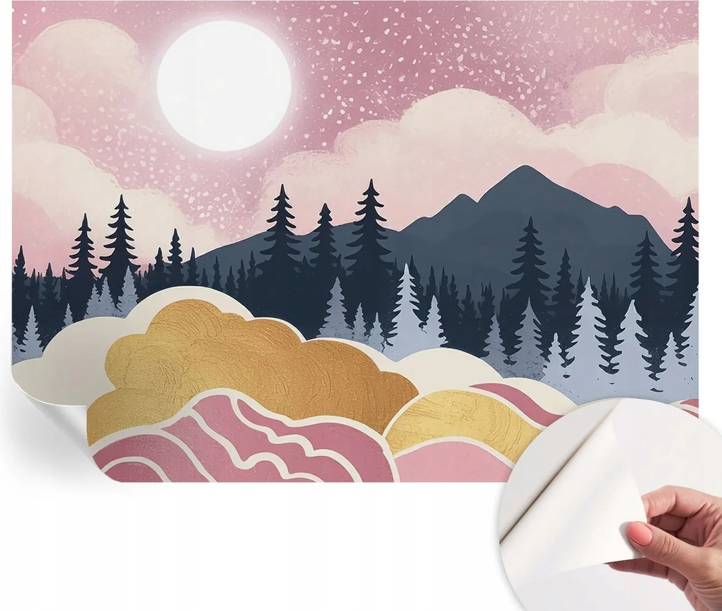 Fotótapéta Fali tapéta Hálószobába és Nappaliba Rózsaszín nyugat 312x219 cm