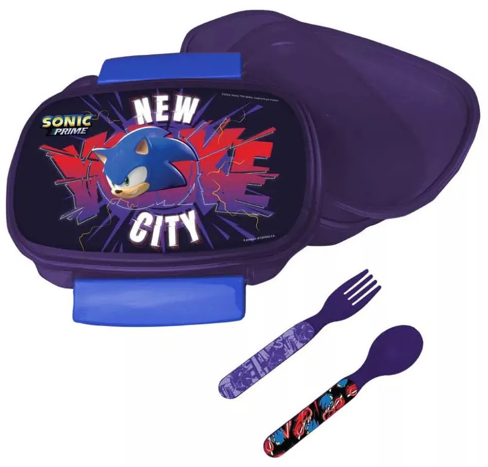 Sonic a sündisznó Get Me szendvicsdoboz + evőeszköz szett