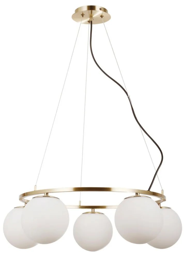 ITALUX PND-33453-5-ABR LAROSA Többágú Függesztett Lámpa Antik Bronz, Átlátszó E27 IP20