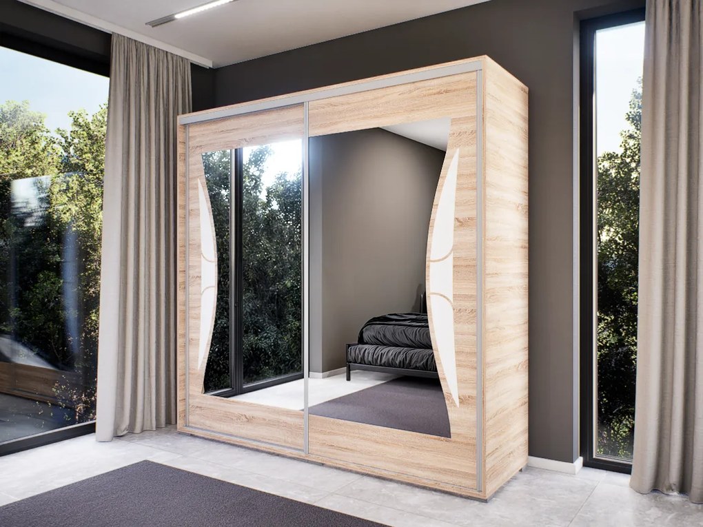 Morvella Tolóajtós Gardrób (Sonoma) modern