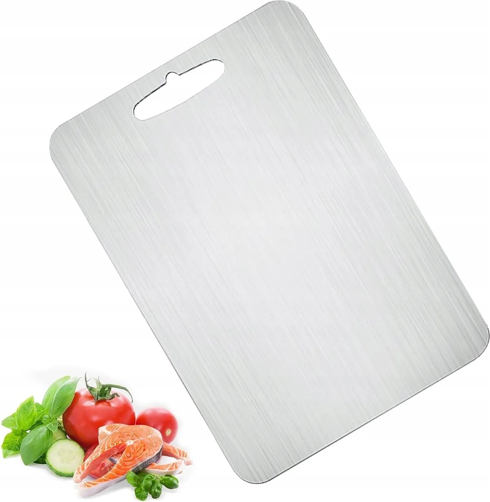 Rozsdamentes Acél Kétoldalas Vágódeszka Könnyen Tisztítható 34X23CM