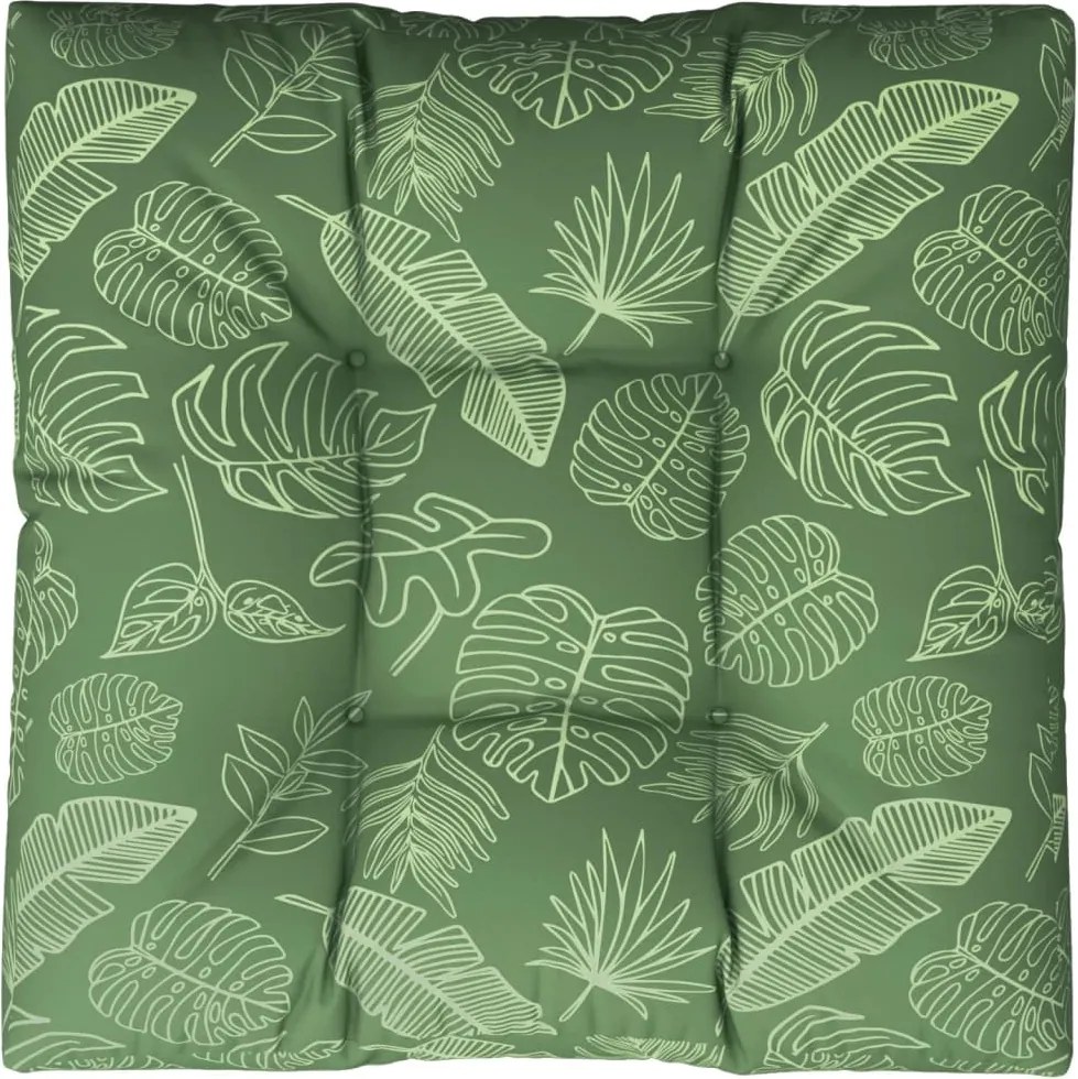 vidaXL levélmintás szövet raklappárna 80x80x12 cm