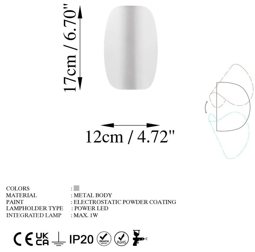 Fehér LED fali lámpa Heybe – Opviq lights