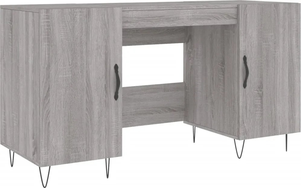 vidaXL szürke sonoma színű szerelt fa íróasztal 140x50x75 cm