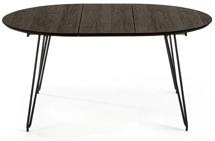 Kerek bővíthető étkezőasztal kőrisfa dekoros asztallappal ø 120 cm Norfort – Kave Home
