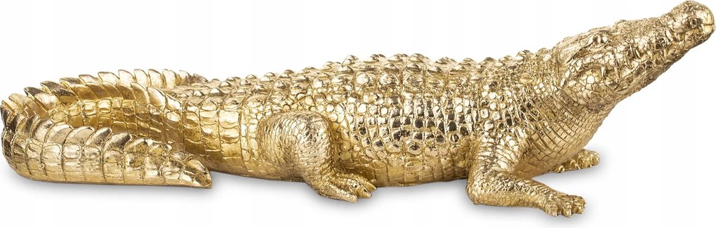 Krokodil figura Arany figura Elegáns dekoráció modern belső terekhez