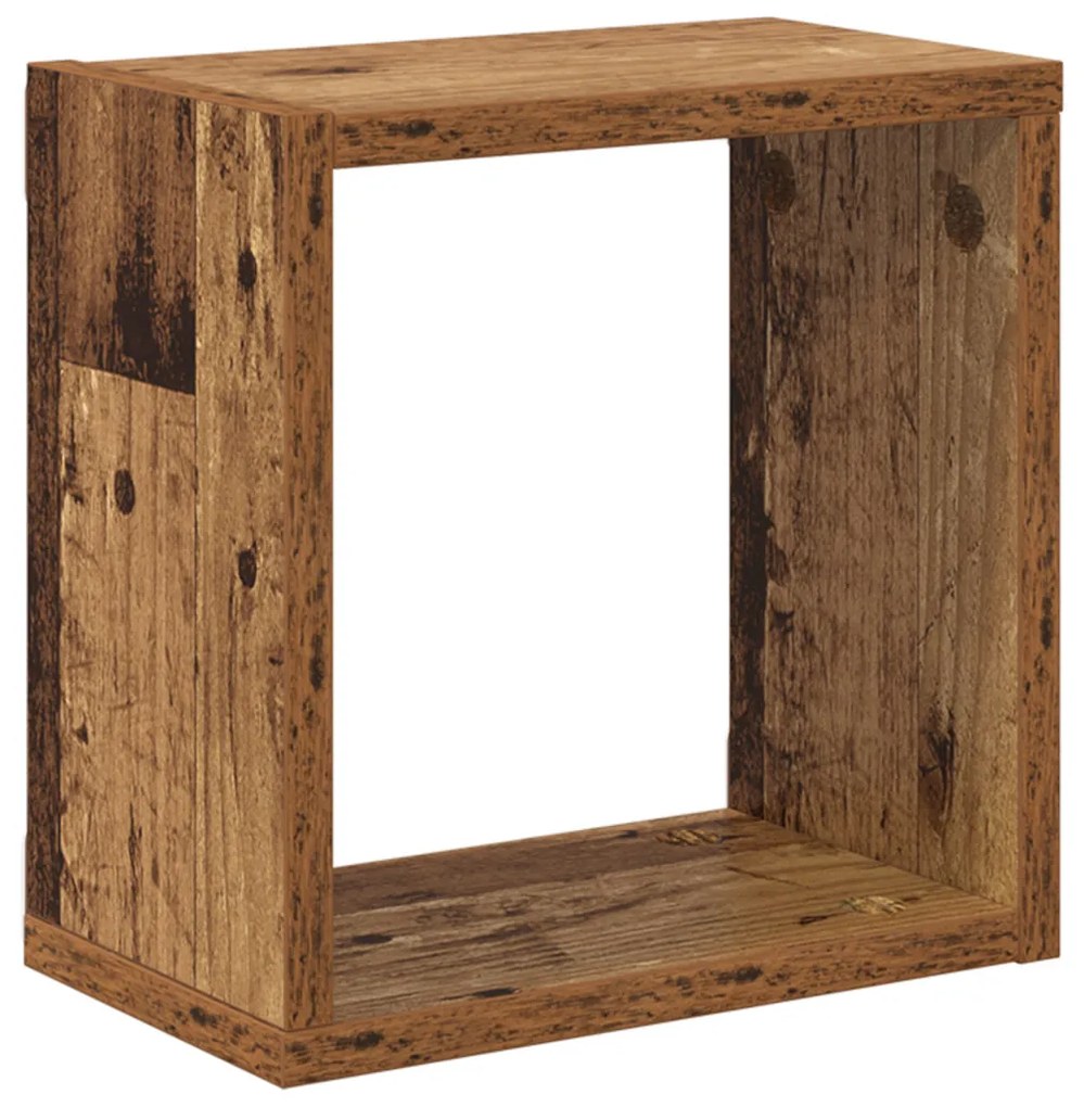 Fali Polcok Régi fa Tömör Újrahasznosított Fa 26 x 15 x 26 cm