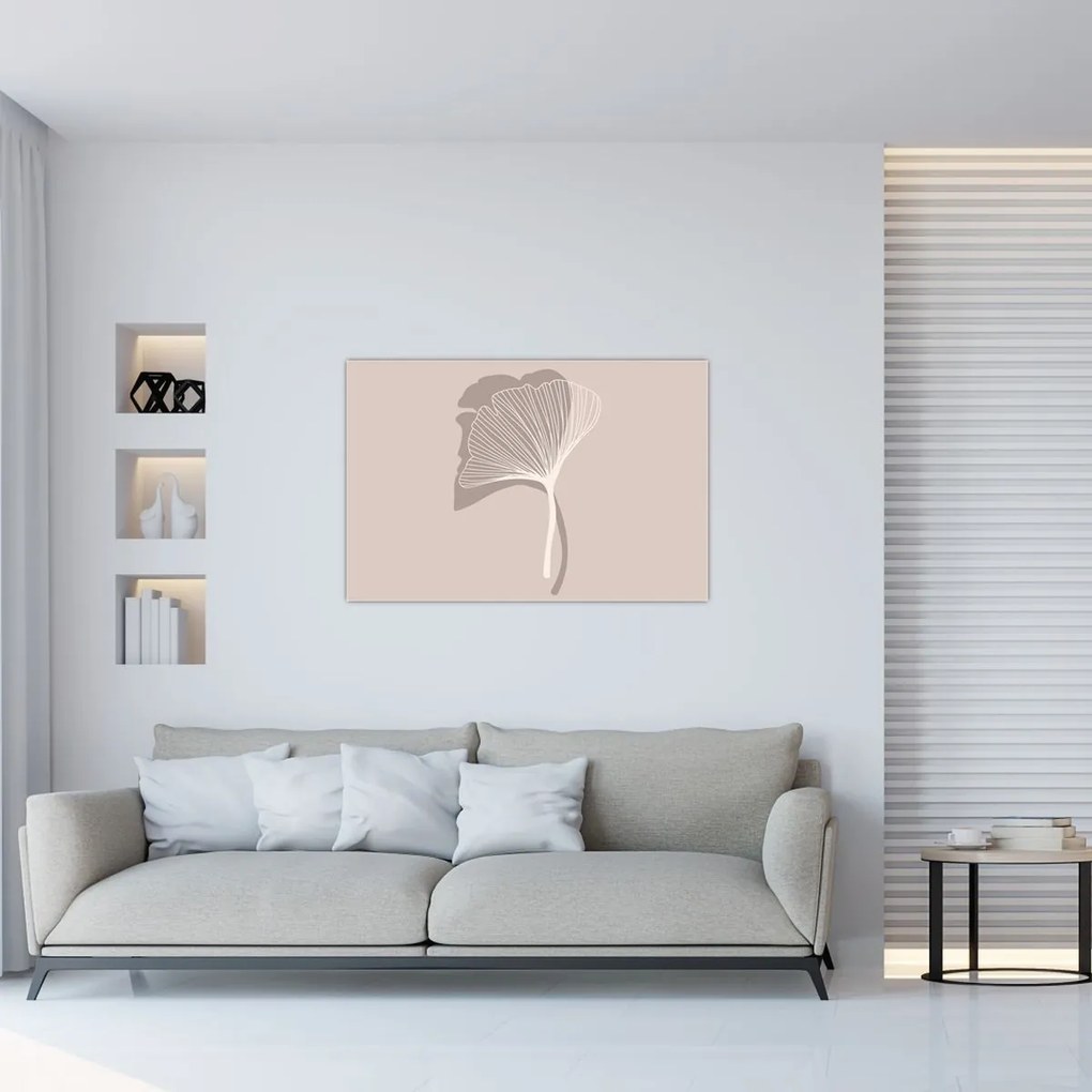 Kép - Bézs színű levelek N⁰4 (90x60 cm)