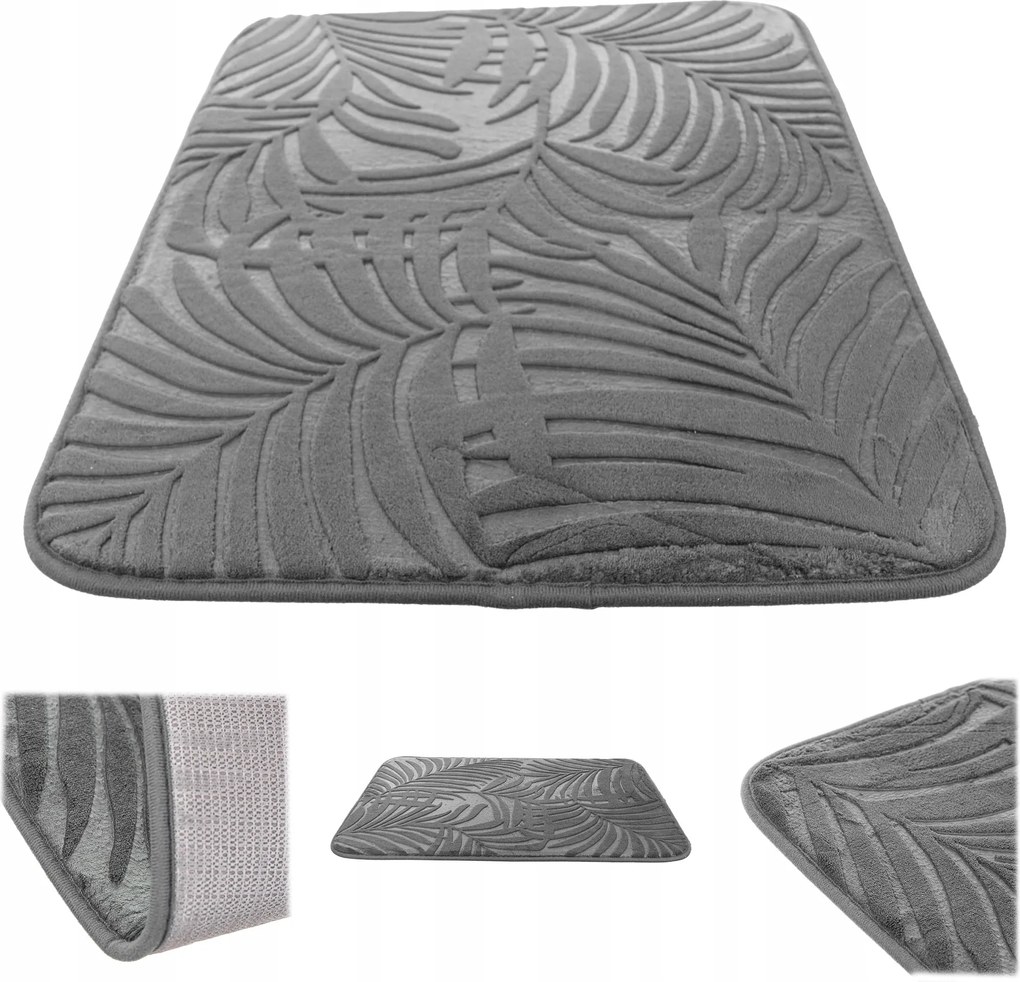 Fürdőszobaszőnyeg Csúszásgátló Puha 70x45,5 cm Nedvszívó Szőnyeg Fekete