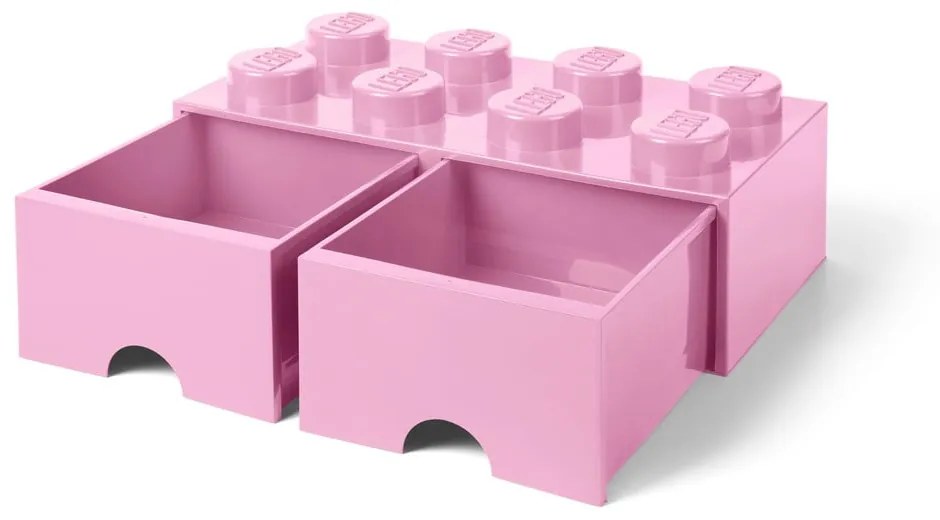 Világos rózsaszín tárolódoboz, 2 fiókkal - LEGO®