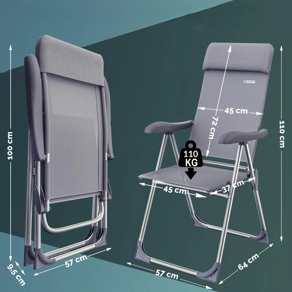 Deuba 4 darabos kempingszék szett - világosszürke