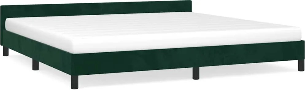 vidaXL sötétzöld bársony ágykeret matrac nélkül 200x200 cm
